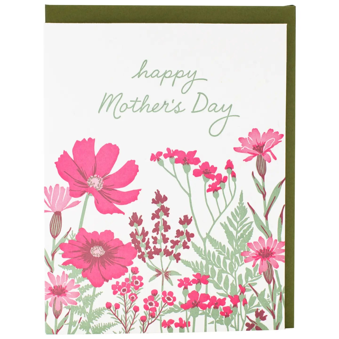 Smudge Ink Greeting Card - Garden Flowers Mother's Day