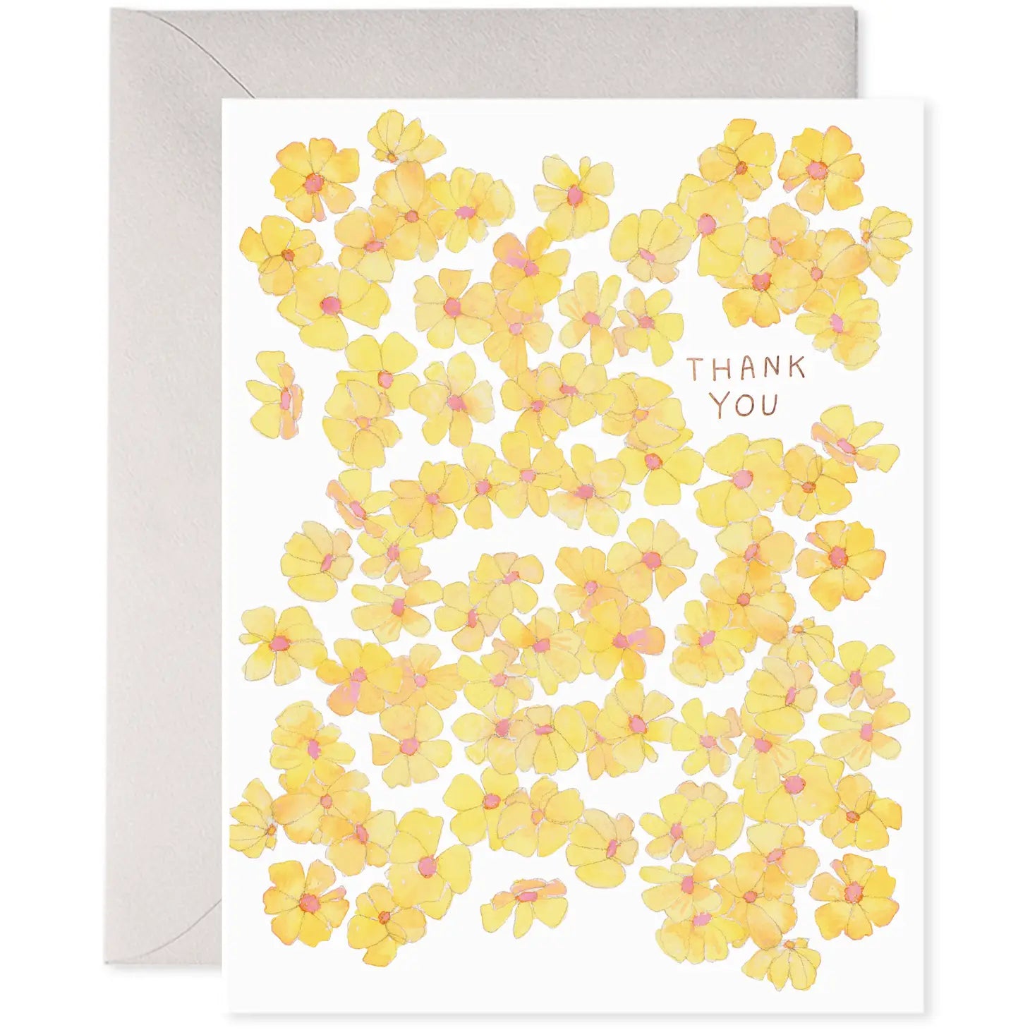 E Frances Greeting Card - Thank You Yellow Flowers