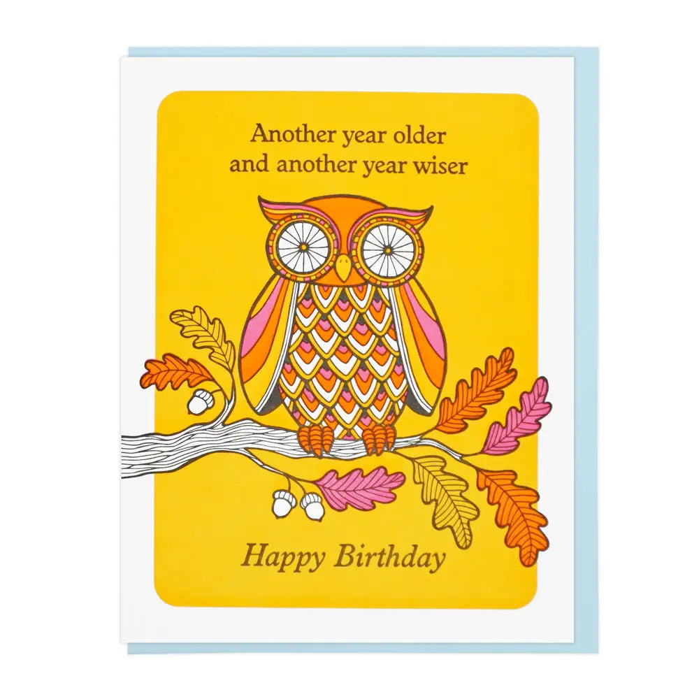 Lucky Horse Press Greeting Card - Older Wiser Owl