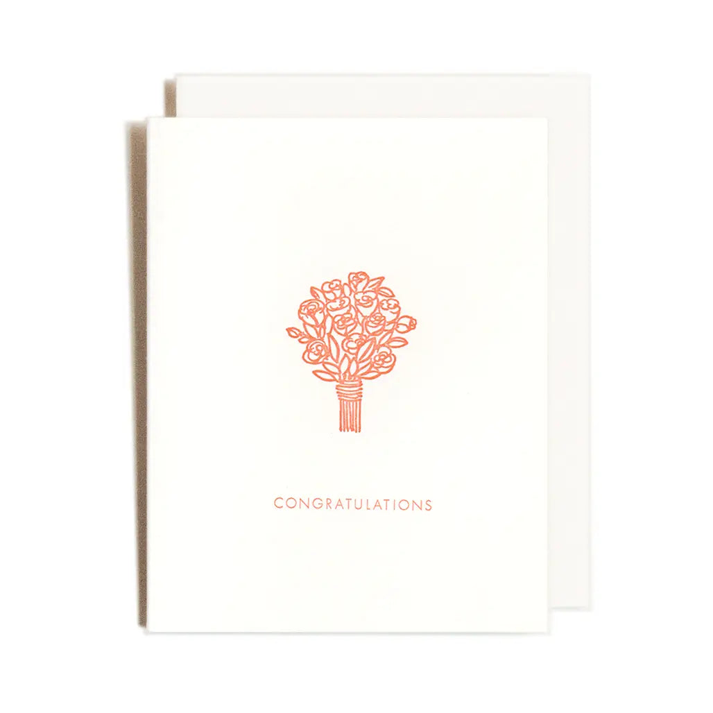 Homework Letterpress Studio Greeting Card - Congratulations Bouquet
