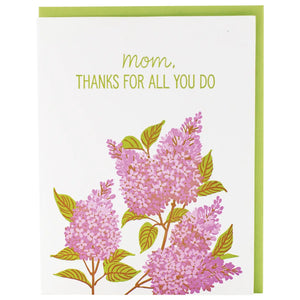 Smudge Ink Greeting Card - Blooming Lilacs