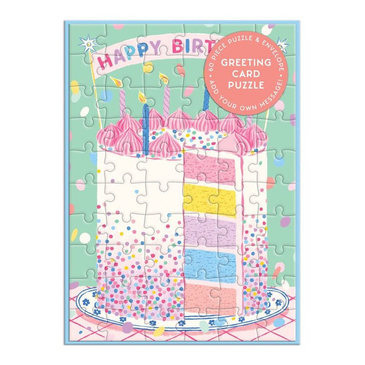 Confetti Birthday Cake 60 Piece Puzzle Card