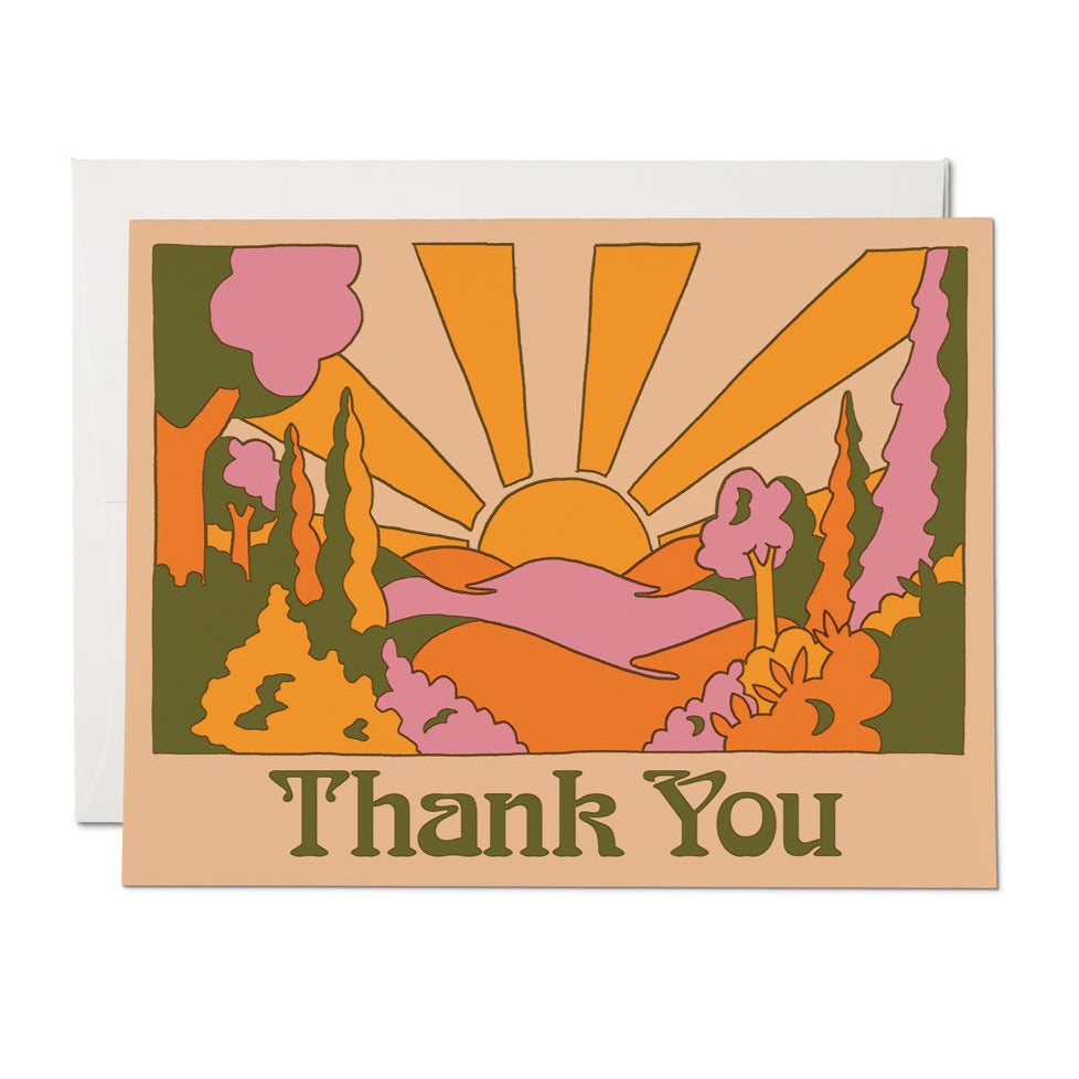Red Cap Cards Greeting Card - Sunrise Thank You