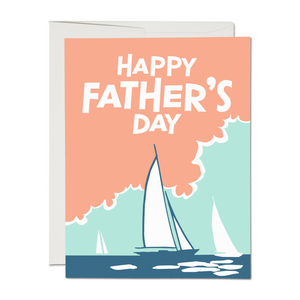 Red Cap Cards Greeting Card - Happy Father's Day Sailing