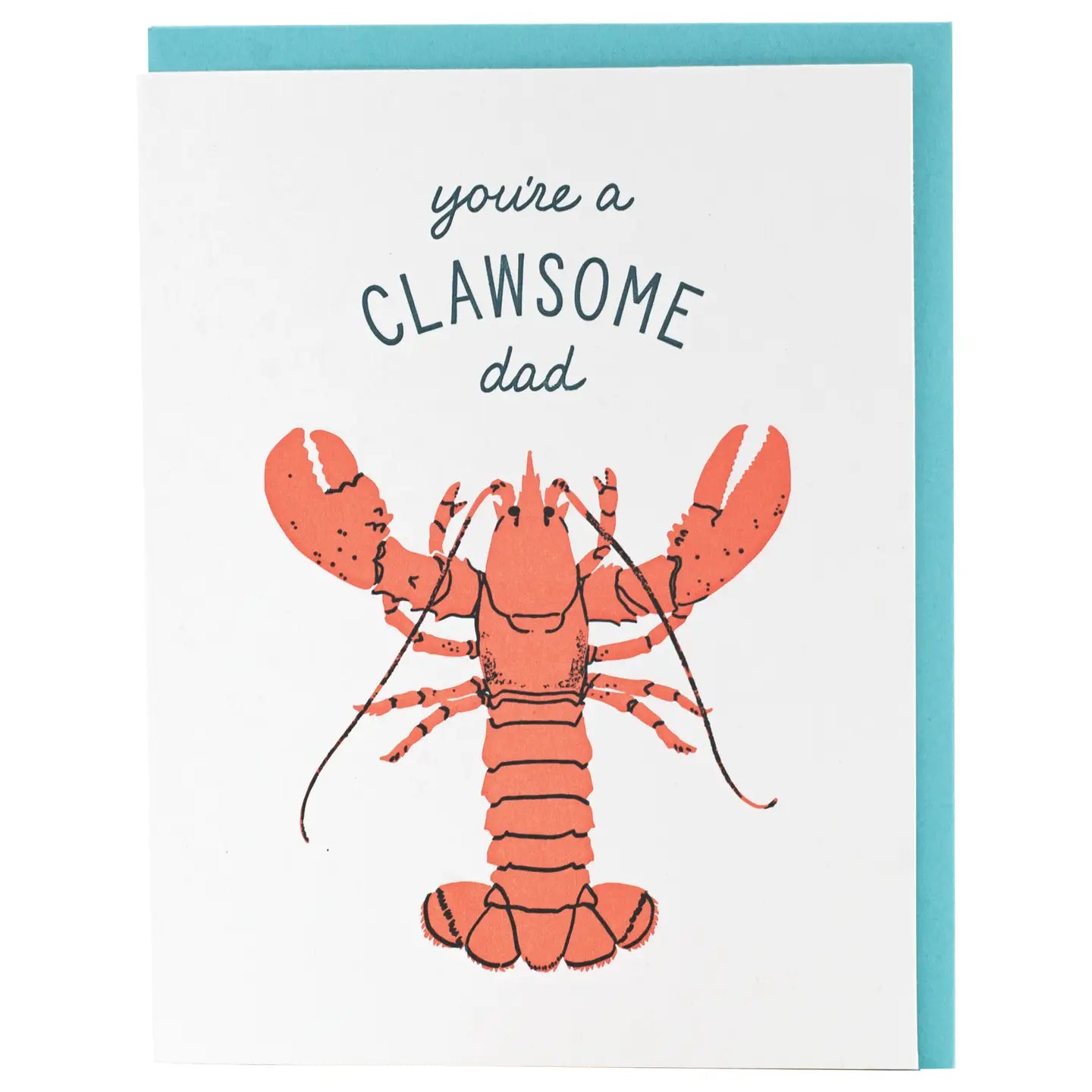 Smudge Ink Greeting Card - Clawsome Lobster Dad