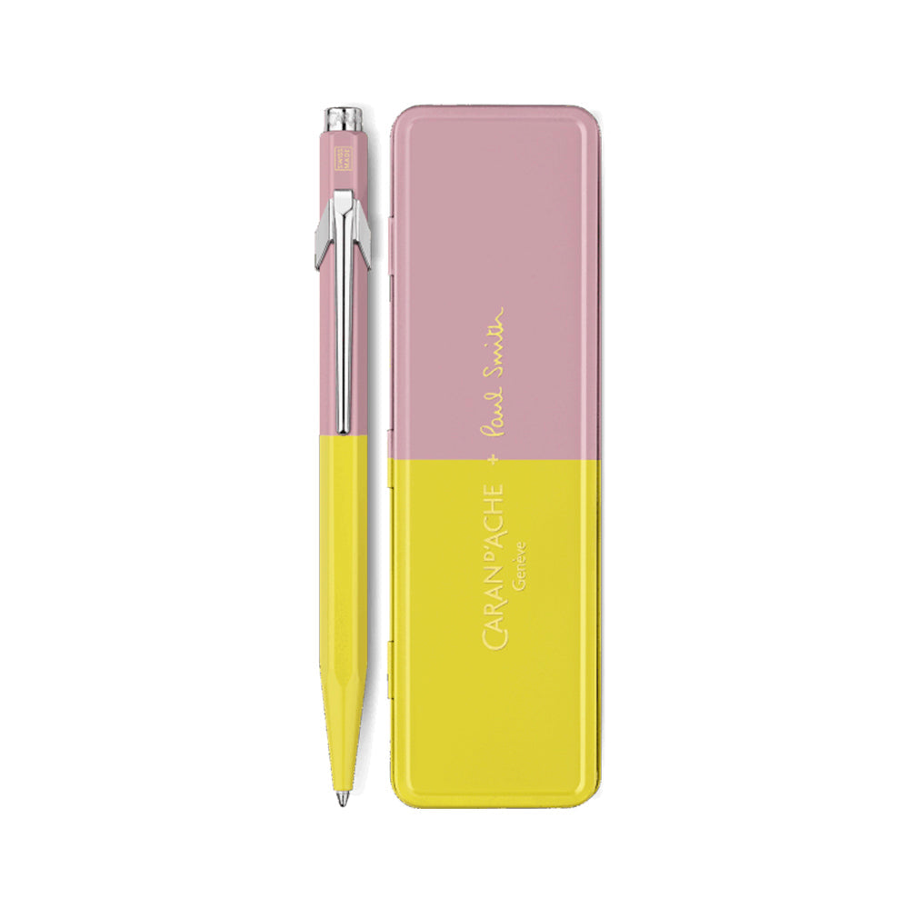 Caran d'Ache 849 Ballpoint Pen - Paul Smith Chartreuse Yellow/Rose Pink