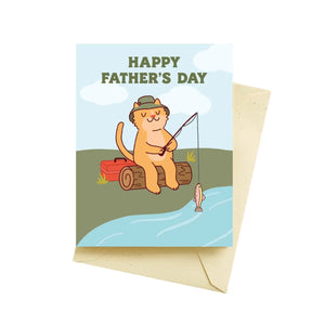 Seltzer Goods Greeting Card - Fishing Cat Father's Day