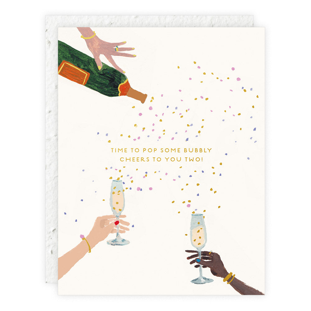 Seedlings Plantable Greeting Card - Let's Pop Some Bubbly