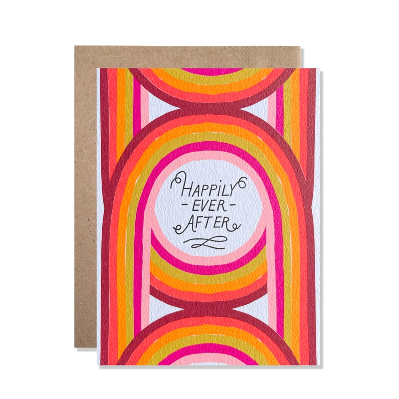 Hartland Cards Greeting Card - Happily Ever After Neon Arches