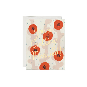 Red Cap Cards Greeting Card - Wedding Poppies