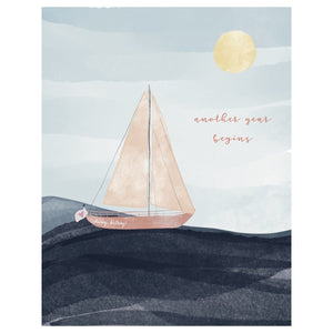 Poplar Paper Co. Greeting Card - Another Year Begins Birthday Boat