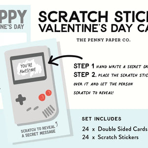 Scratch Off Valentines - Retro Video Game
