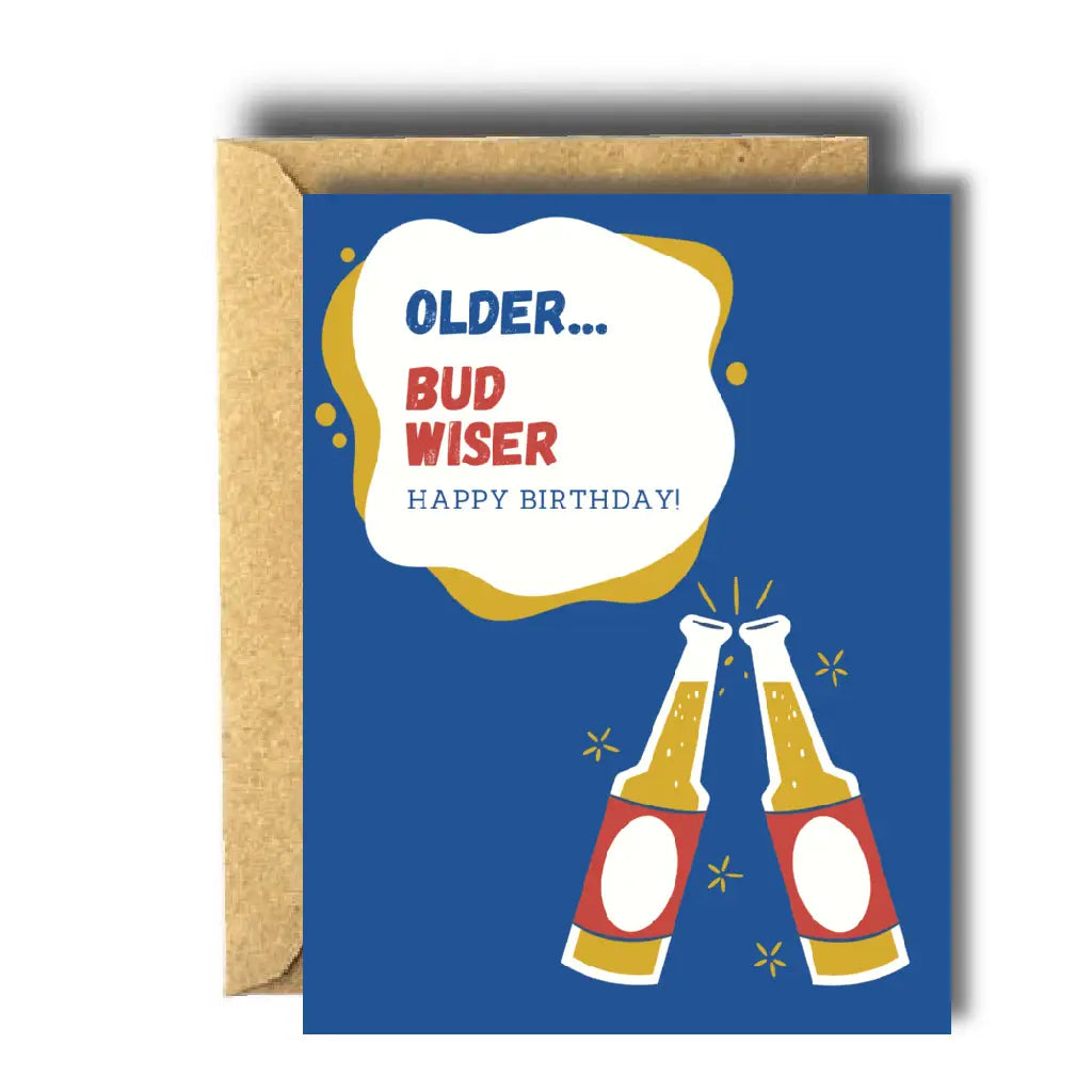 Bee Unique Greeting Card - Older Bud Wiser