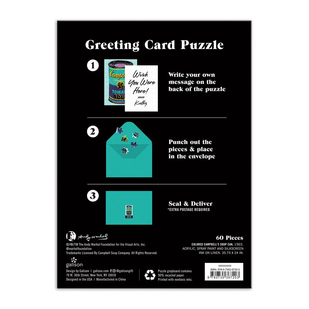 Andy Warhol Soup Can 60 Piece Puzzle Card