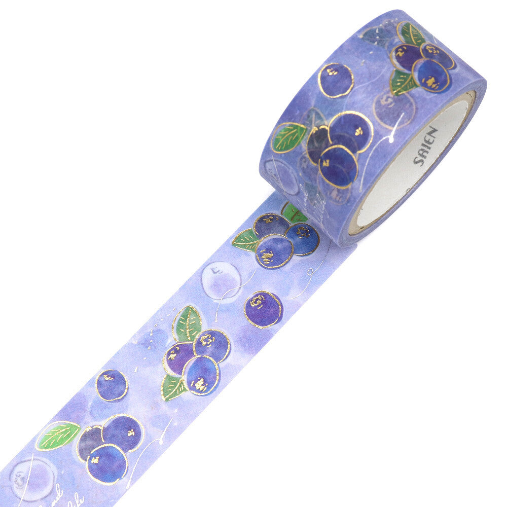 Washi Tape - Gold Foil Blueberries