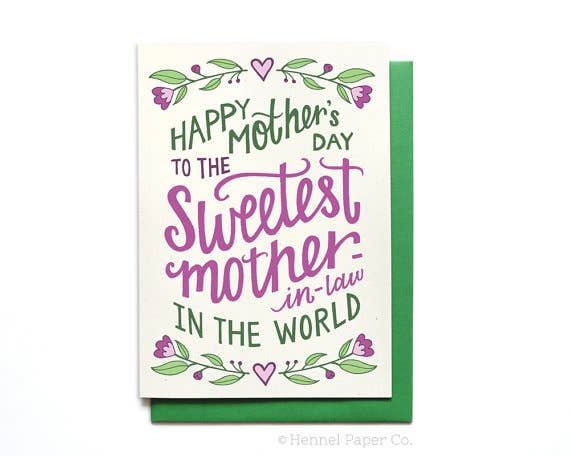 Greeting Card  - Sweetest mother-in-law