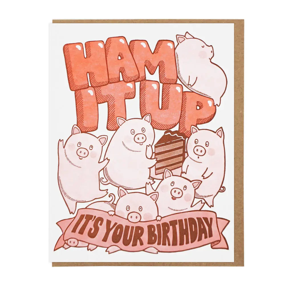 Lucky Horse Press Greeting Card - Ham It Up