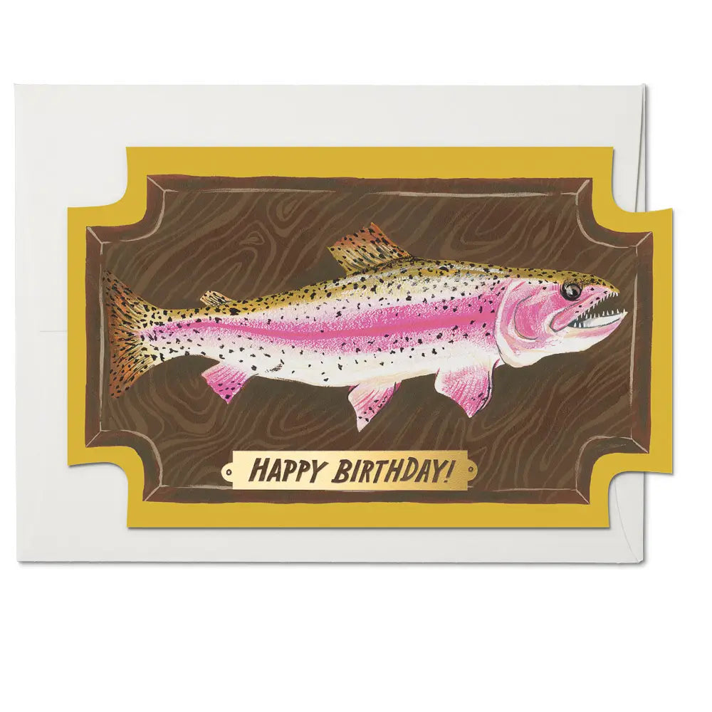 Red Cap Cards Greeting Card - Mounted Fish