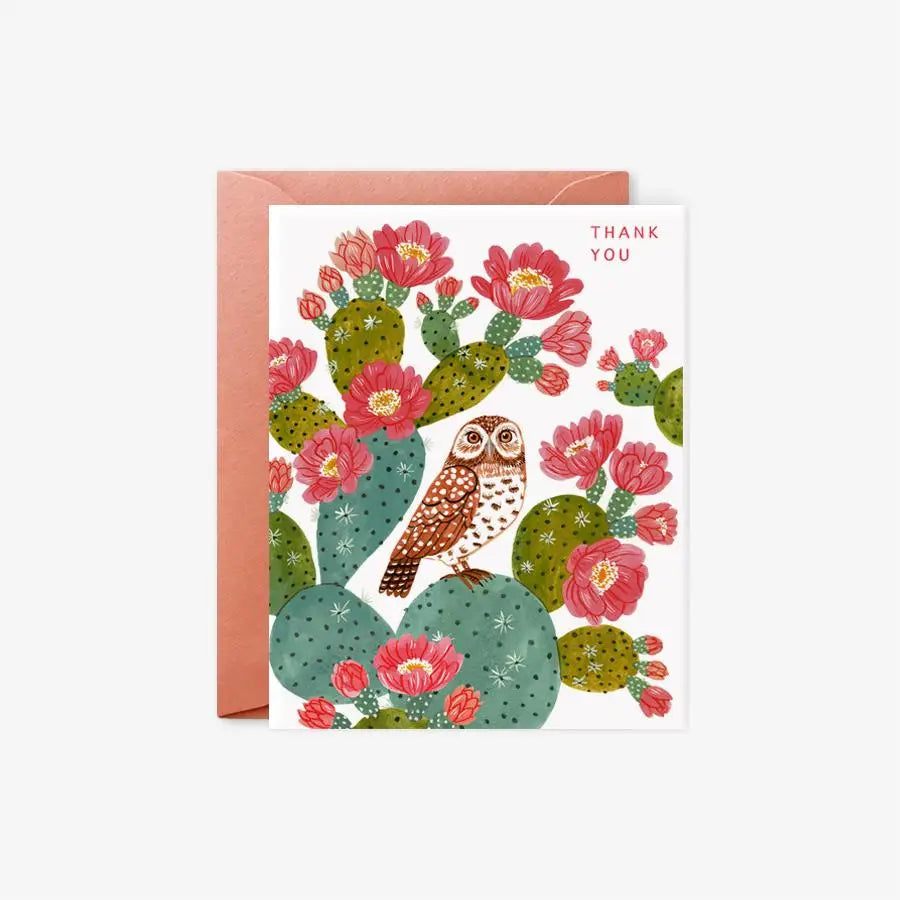 Botanica Paper Co. Greeting Card - Desert Owl Thank You
