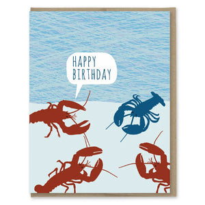 Modern Printed Matter Greeting Card - Blue Lobster