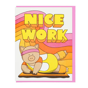 Lucky Horse Press Greeting Card - Nice Work Pig