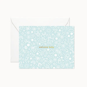 Linden Paper Co. Greeting Card - Blue Welcome Baby