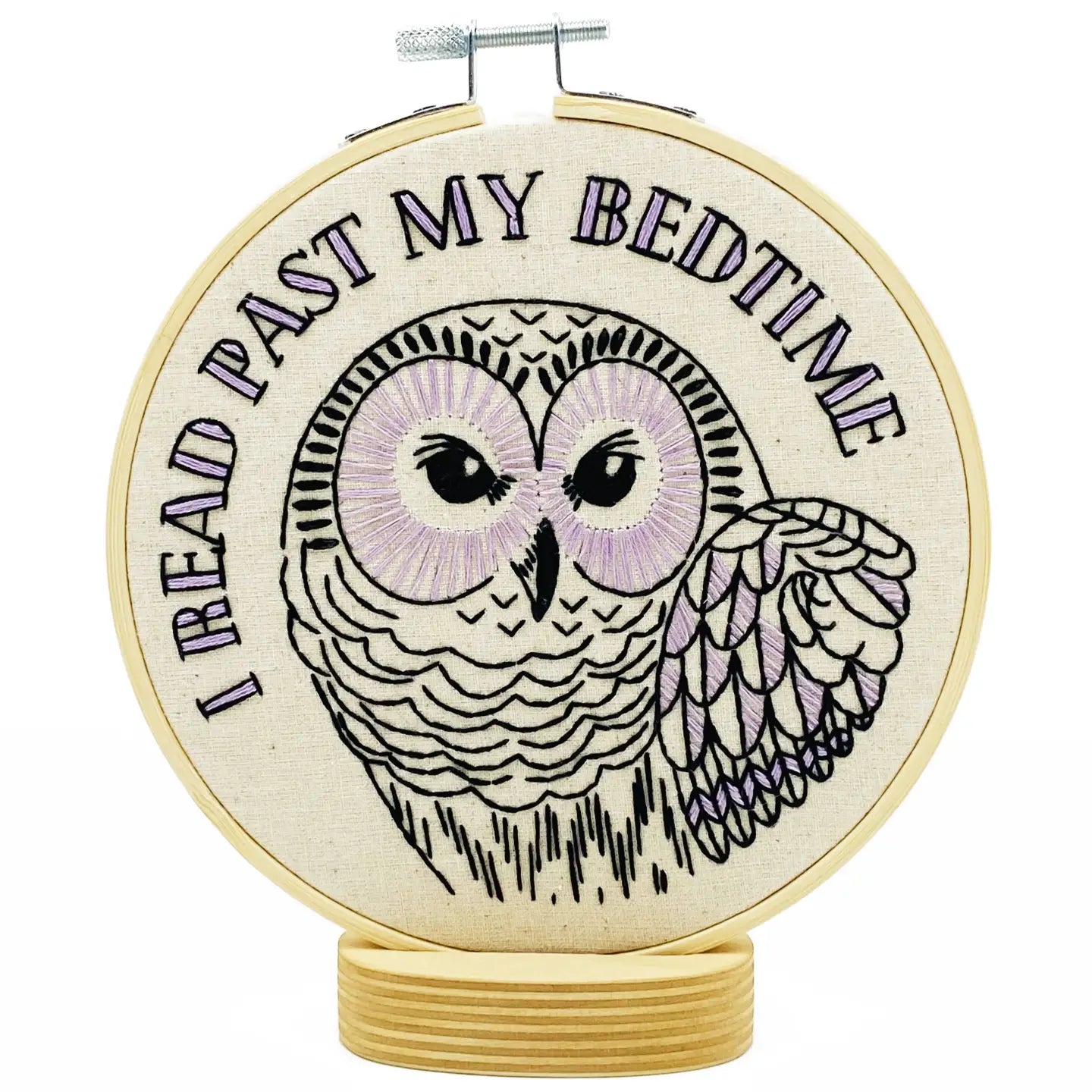 Hook, Line & Tinker Embroidery Kit - I Read Past My Bedtime