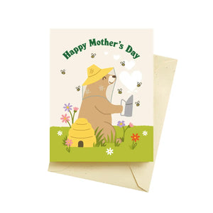 Seltzer Goods Greeting Card - Bear Beekeeper Mother's Day