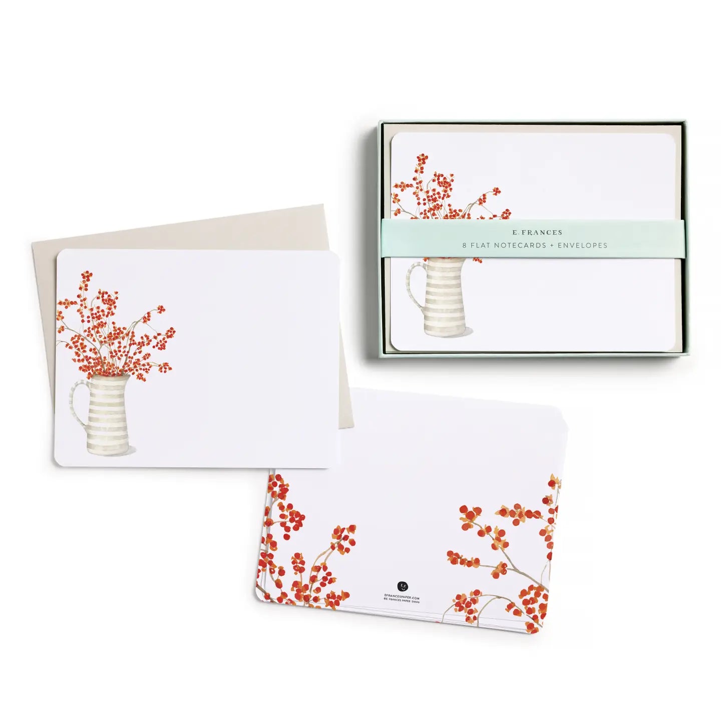 E Frances Boxed Flat Notes - Autumn Berry Pitcher