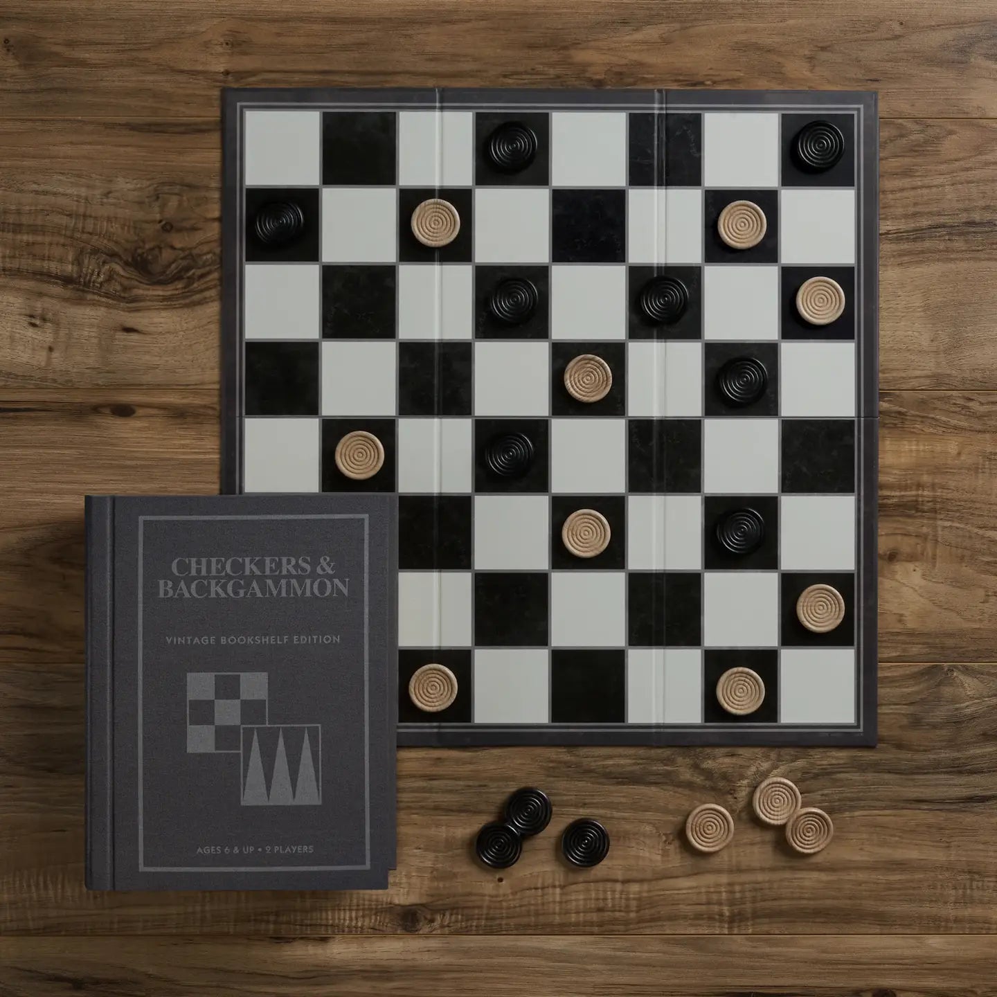Vintage Bookshelf Game - Checkers/Gackgammon