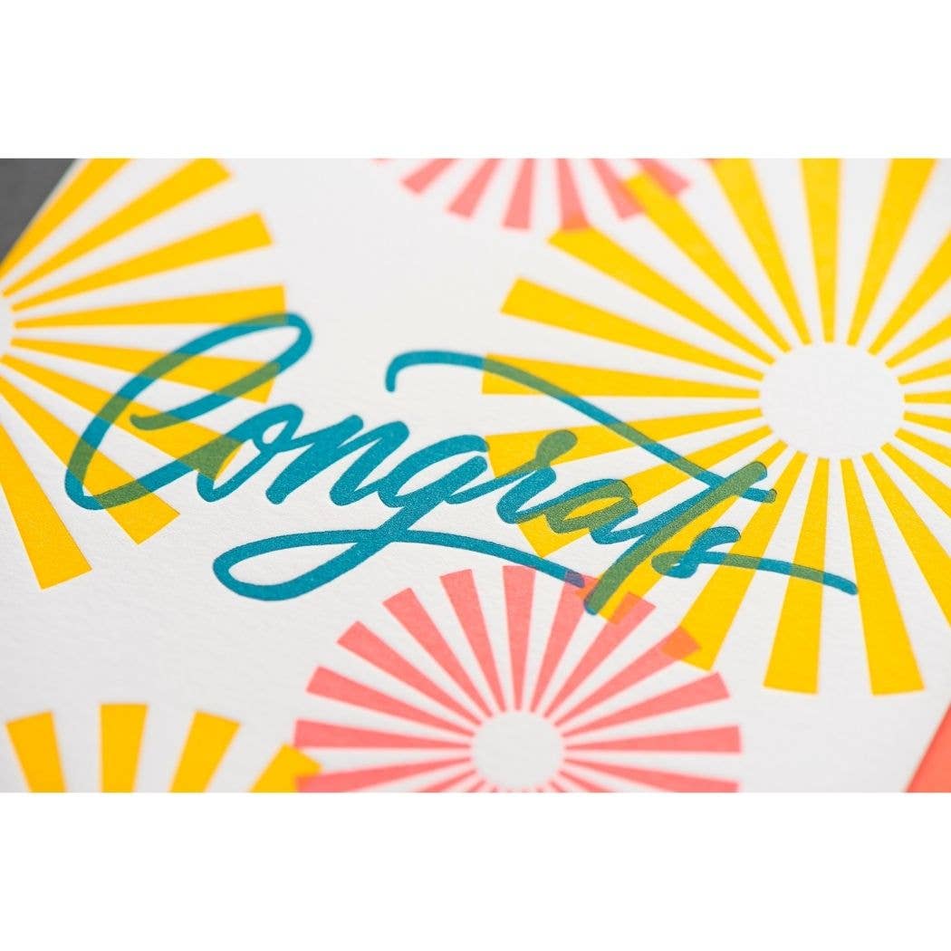 Greeting Card - Congrats Starburst Calligraphy