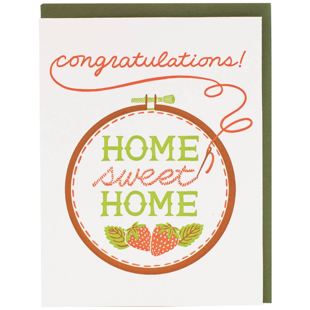 Greeting Card - Embroidered New Home