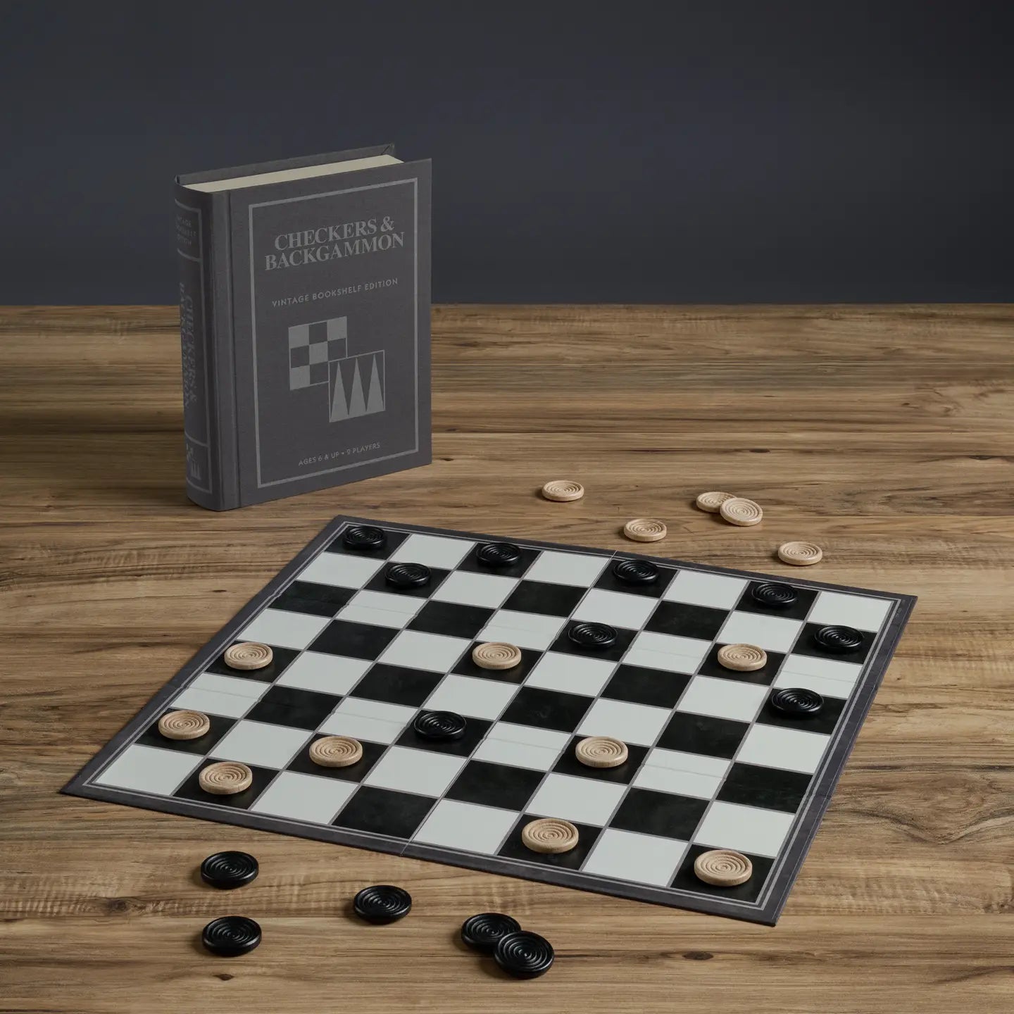 Vintage Bookshelf Game - Checkers/Gackgammon