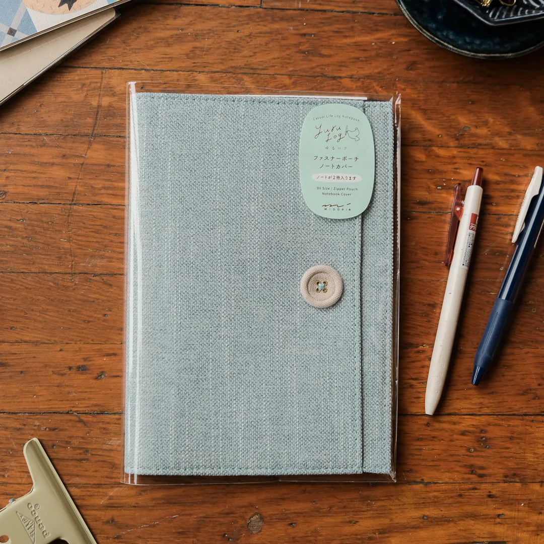 Midori Yuru B6 Log Notebook Cover - Cloth Light Blue – Duly Noted ...