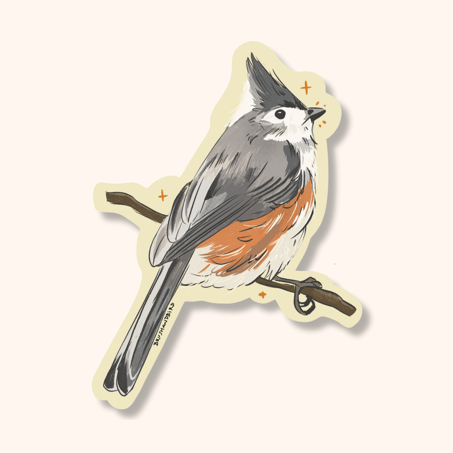 Sticker - Tufted Titmouse – Duly Noted Stationery