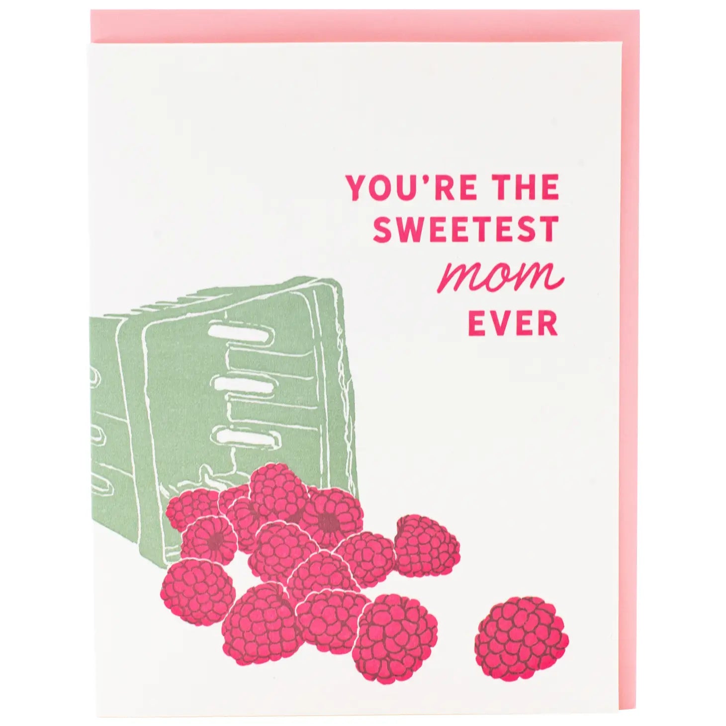 Smudge Ink Greeting Card - Raspberries Sweetest Mom