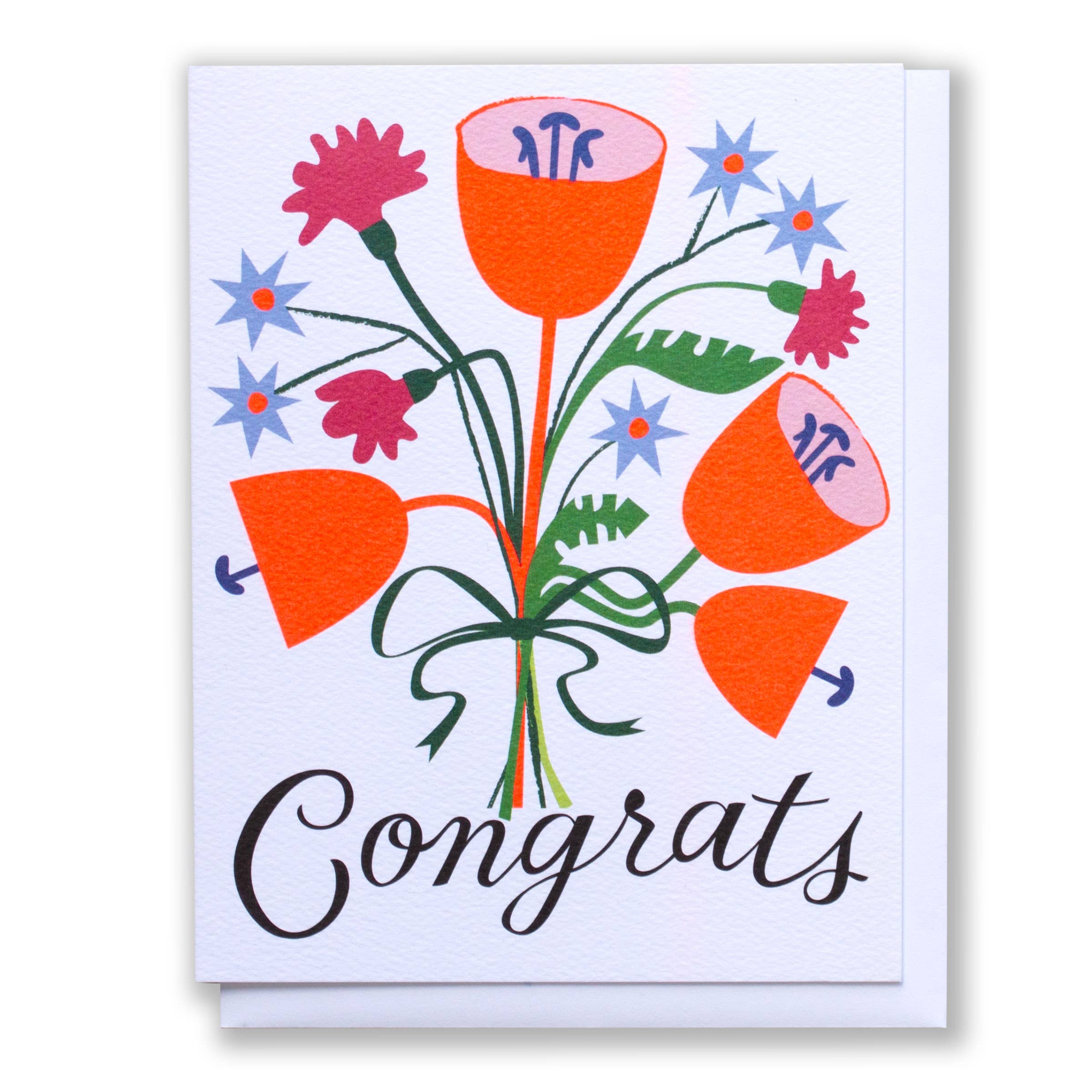 Greeting Card - Bouncy Floral Congrats