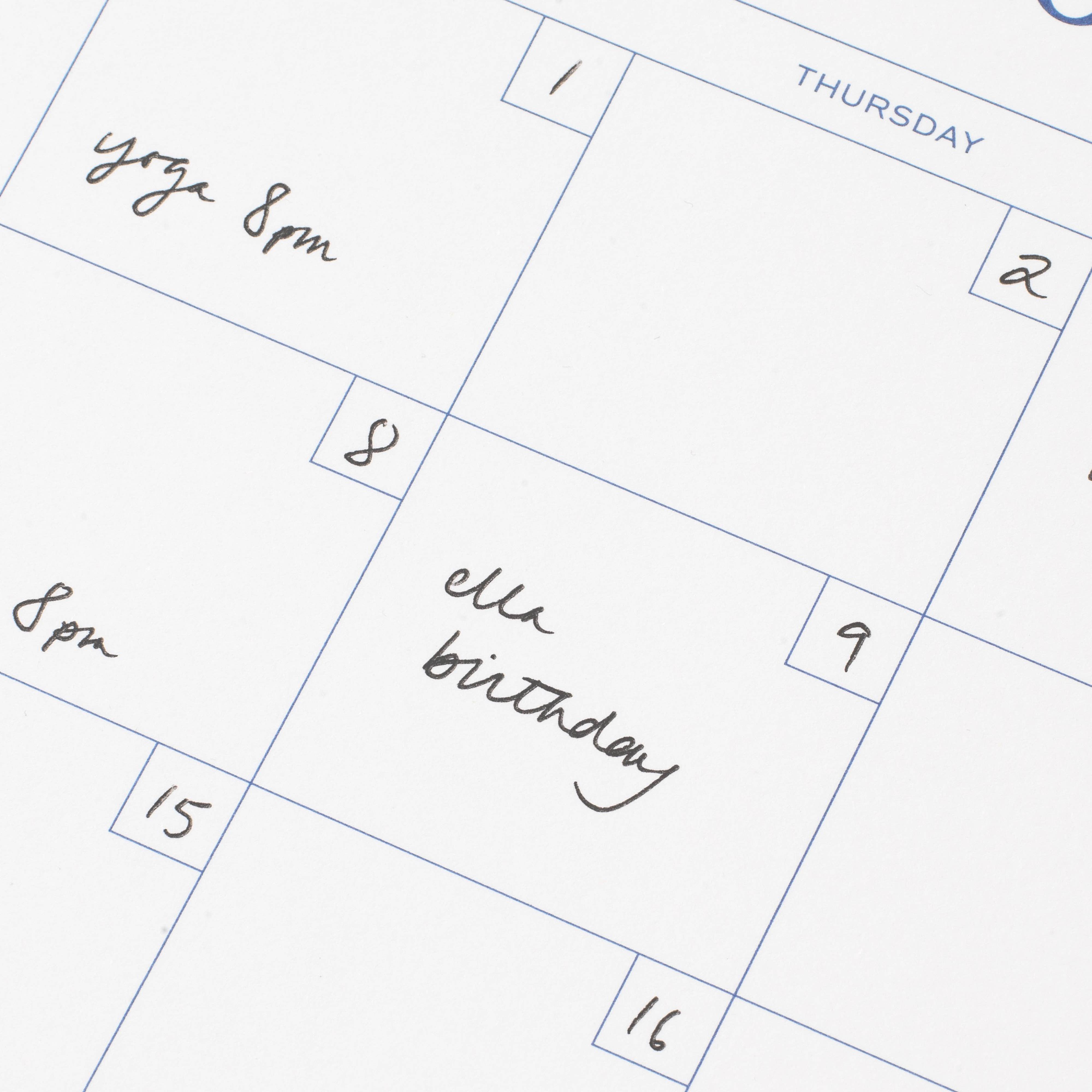 Undated Monthly Desk Pad - Floral Gingham