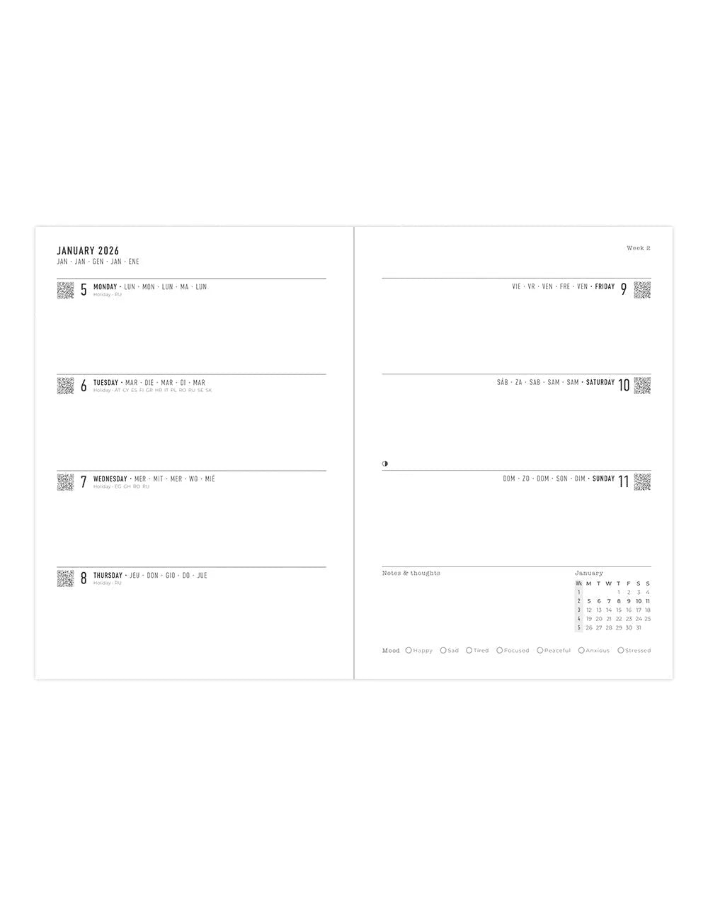 2026 A5 Planner - La Belle Nature Bleu