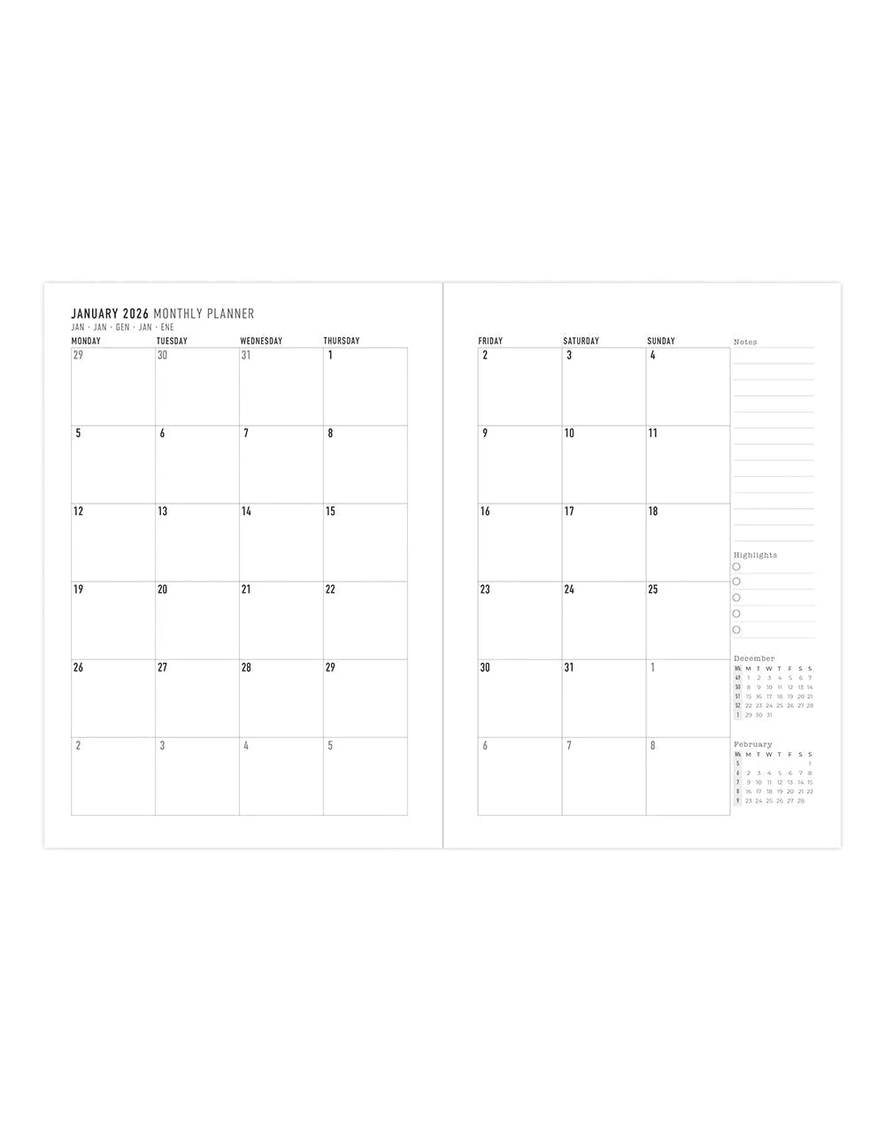 2026 A5 Planner - La Belle Nature Bleu