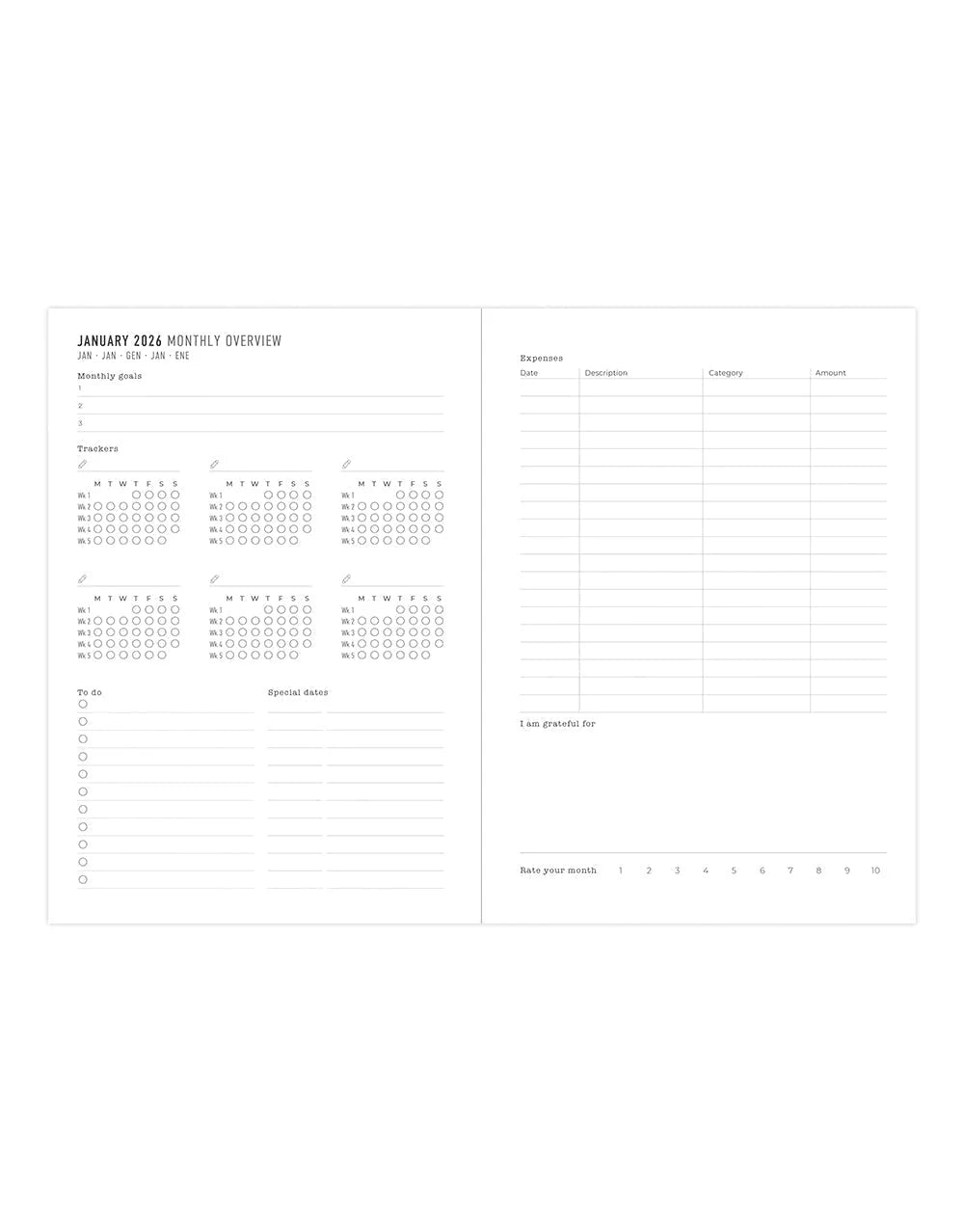 2026 A5 Planner - La Belle Nature Bleu