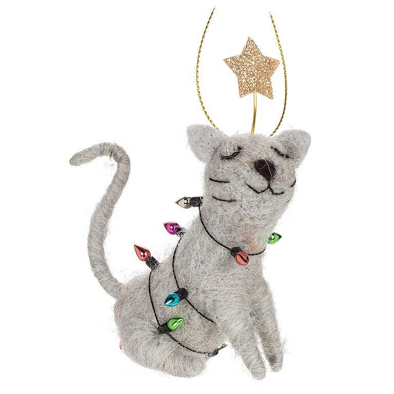 Ornament - Sitting Cat With Lights
