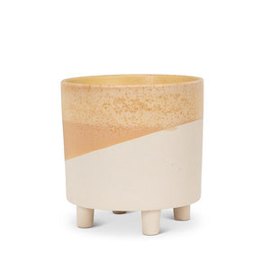 Abstract Planter With Feet - Neutral Medium