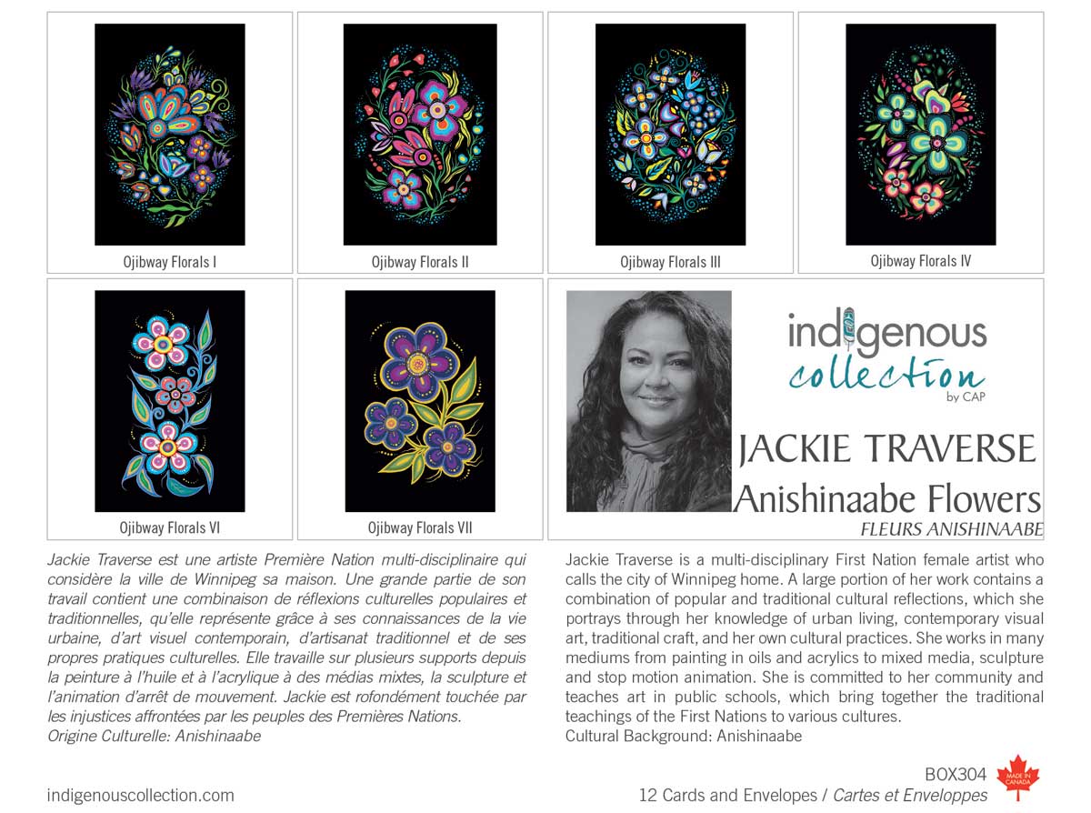 Indigenous Collection Jackie Traverse Boxed Notes - Anishinaabe Flowers