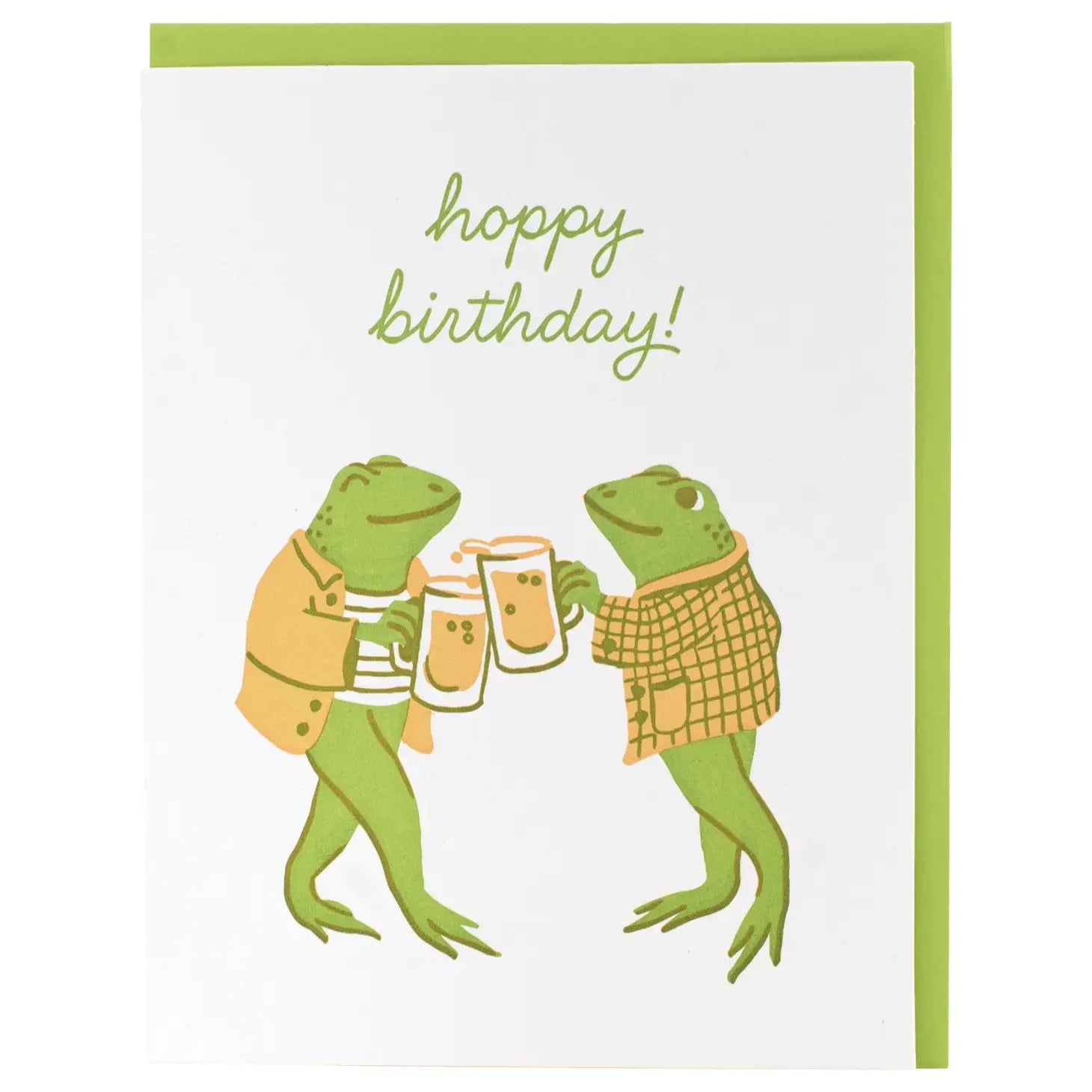 Smudge Ink Greeting Card - Dapper Frogs Birthday