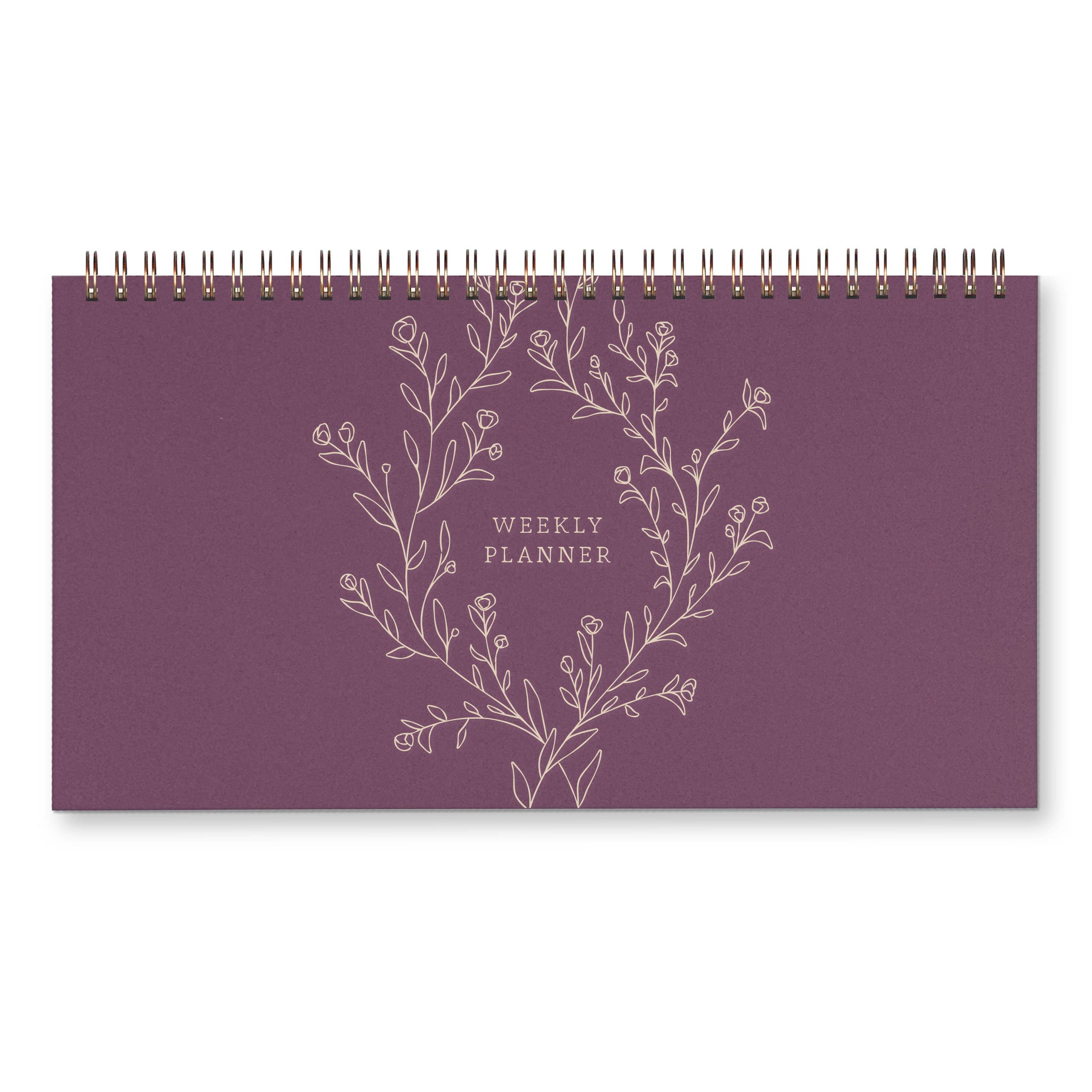 Weekly Planner - Floral Vines Plum