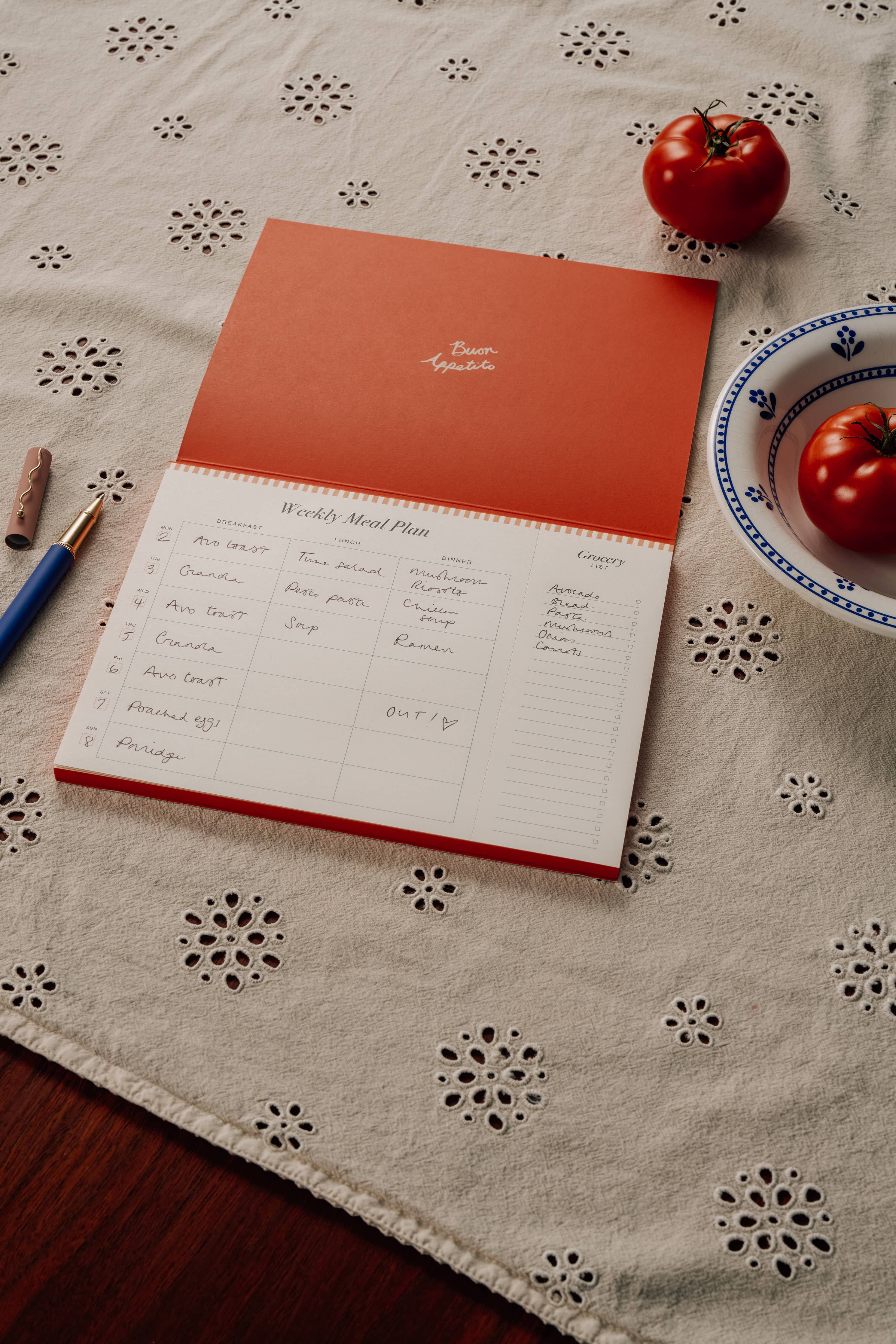 Undated Weekly Meal Planner & Grocery List - La Dolce Vita