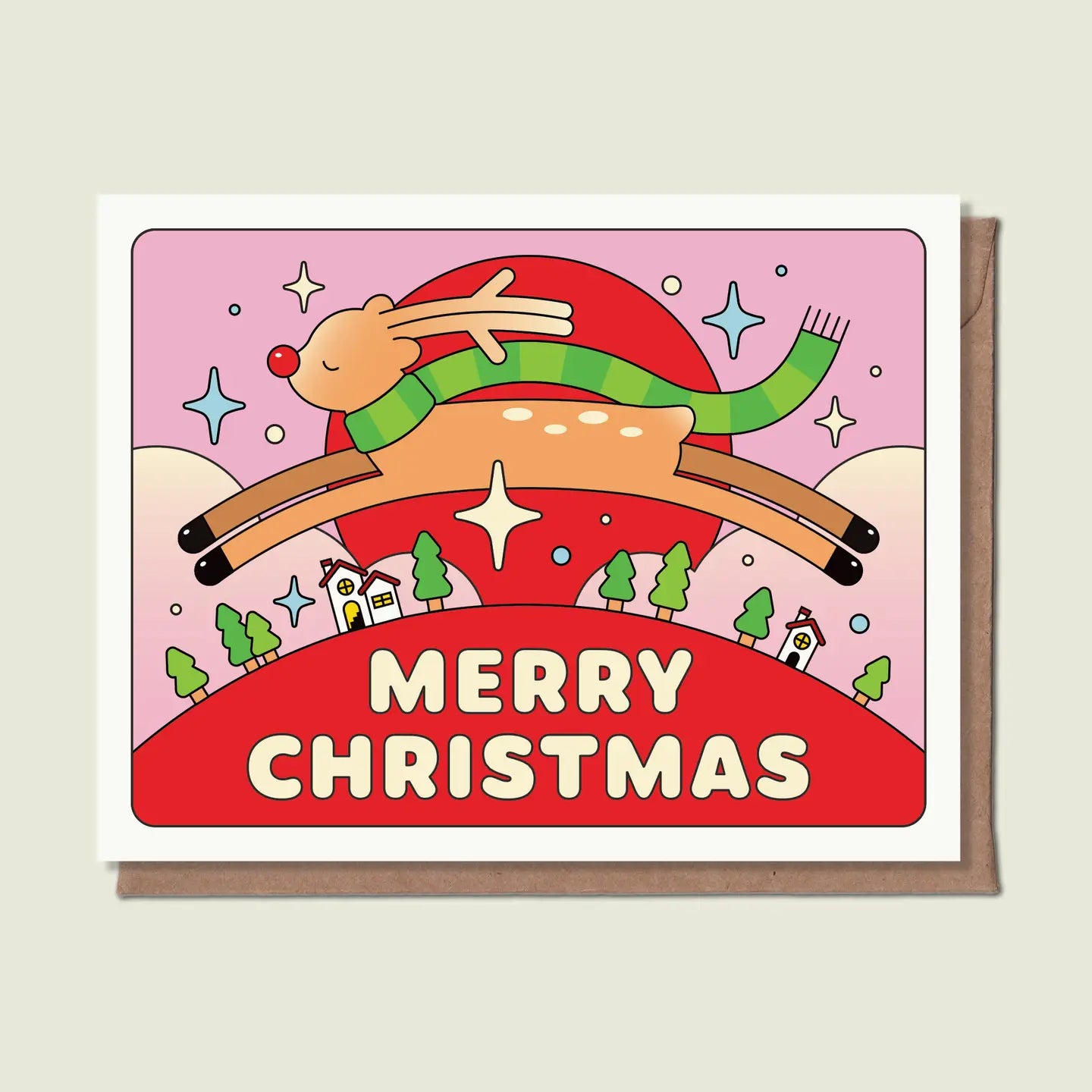 Épée Lapin Studio Greeting Card - Merry Christmas Deer