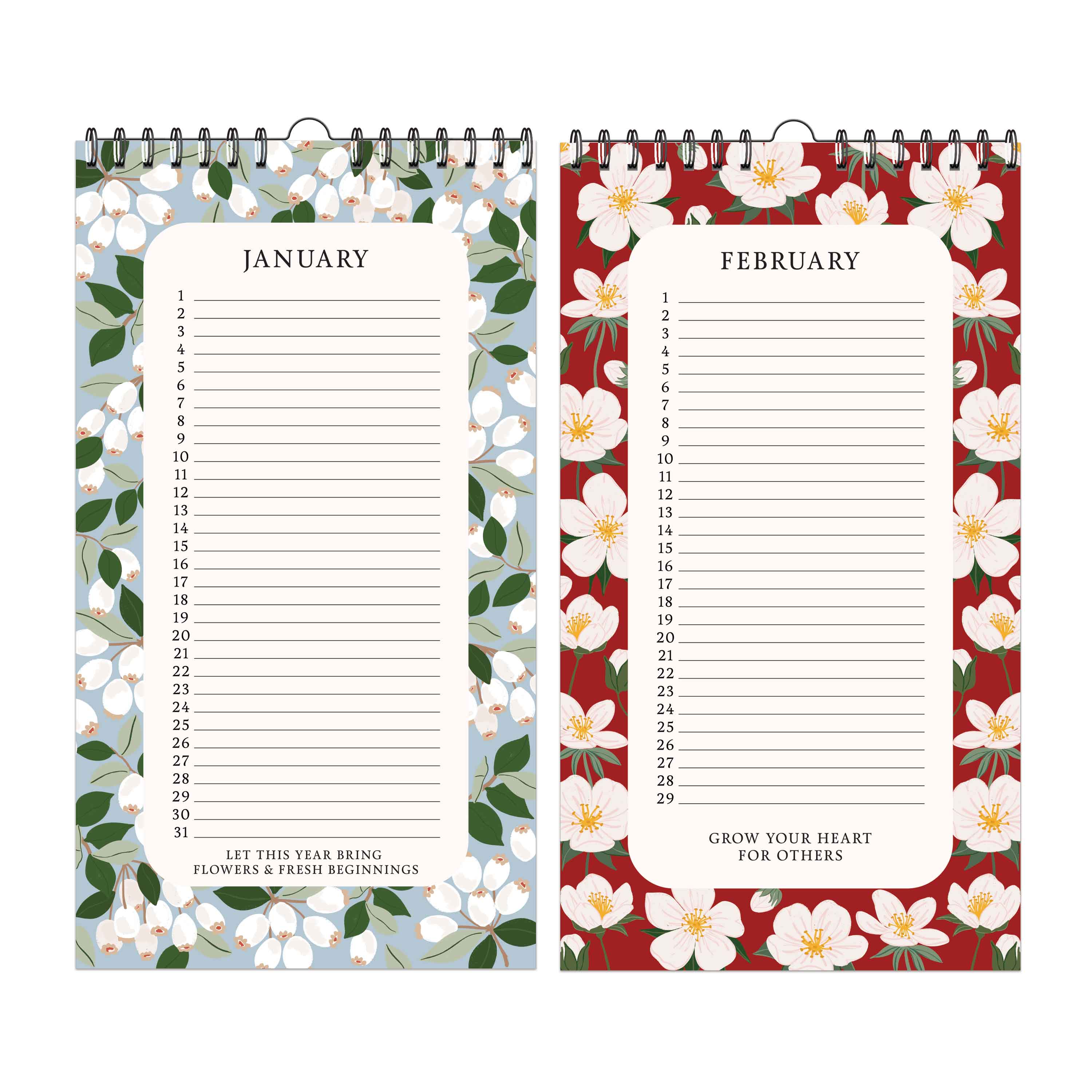 12-Month Perpetual Calendar - The Flower Garden