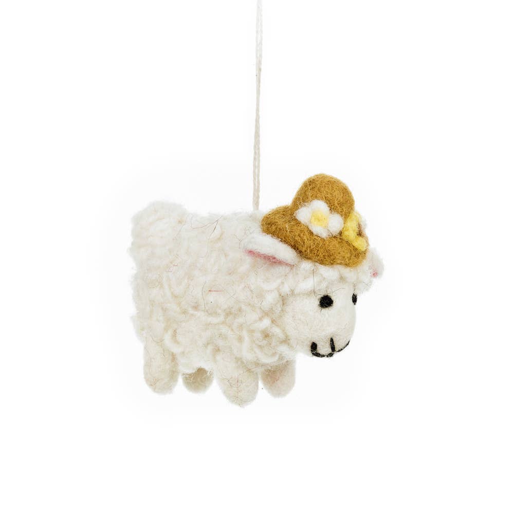 Handmade Felt Ornament - Gloria the Sheep